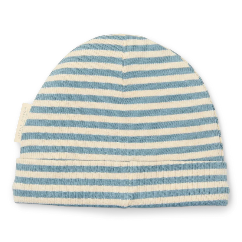 Blau-weiß gestreifte Mütze "Forest Friends" von Little Dutch, 0-6 Monate