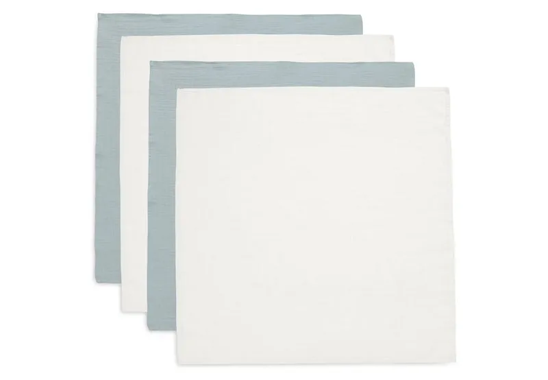 Blau/beige Spucktücher "Sea green/Ivory" von Jollein, 4 Stück
