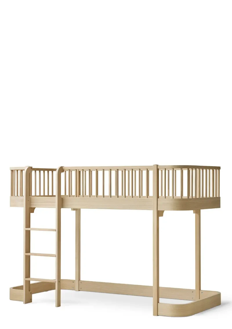 halbhohes Hochbett 'Wood Original' Eiche 200 x 90 cm