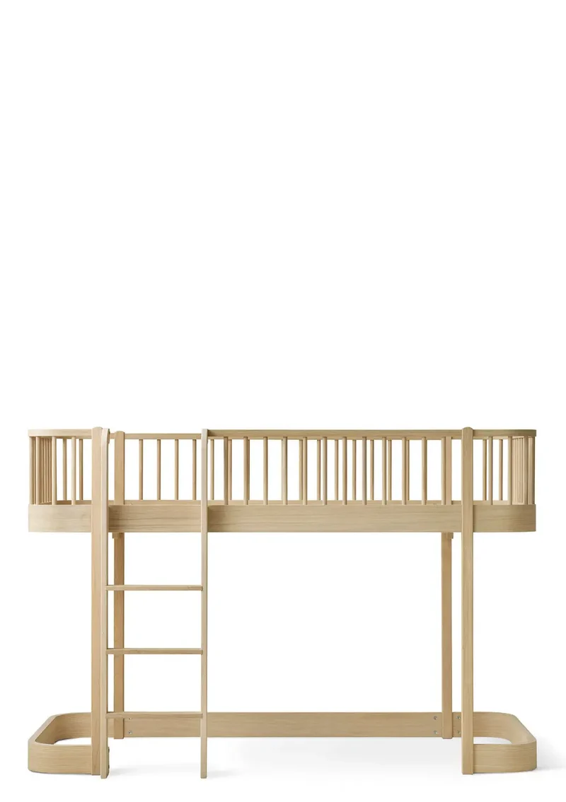 halbhohes Hochbett 'Wood Original' Eiche 200 x 90 cm
