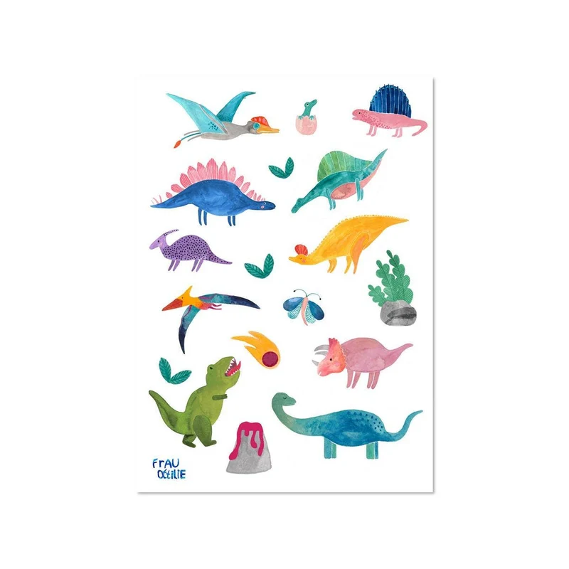 Spülmaschinenfeste Sticker "Dinos" von Frau Ottilie