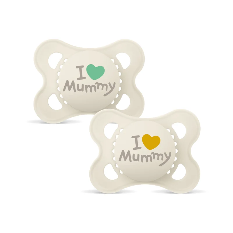 MAM Silikon Schnuller I love Mummy oder I love Daddy -inkl. Sterilisierbox
