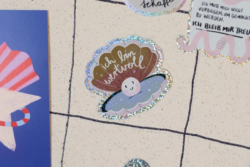 Elefant-Glitzersticker "Meine Fantasie ist ein Geschenk" von Liesels Wicht