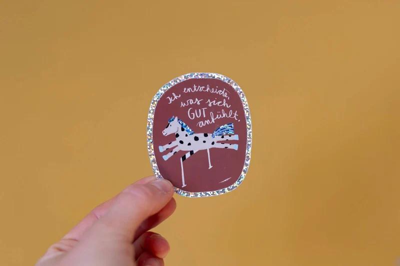 Pferde-Glitzersticker "Ich entscheide, was sich gut anfühlt" von Liesels Wicht