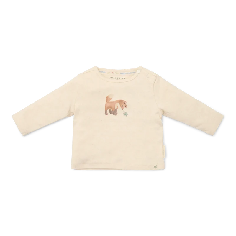 Beiges Oberteil "Forest Friends" mit Fuchs von Little Dutch, Größe 56-74