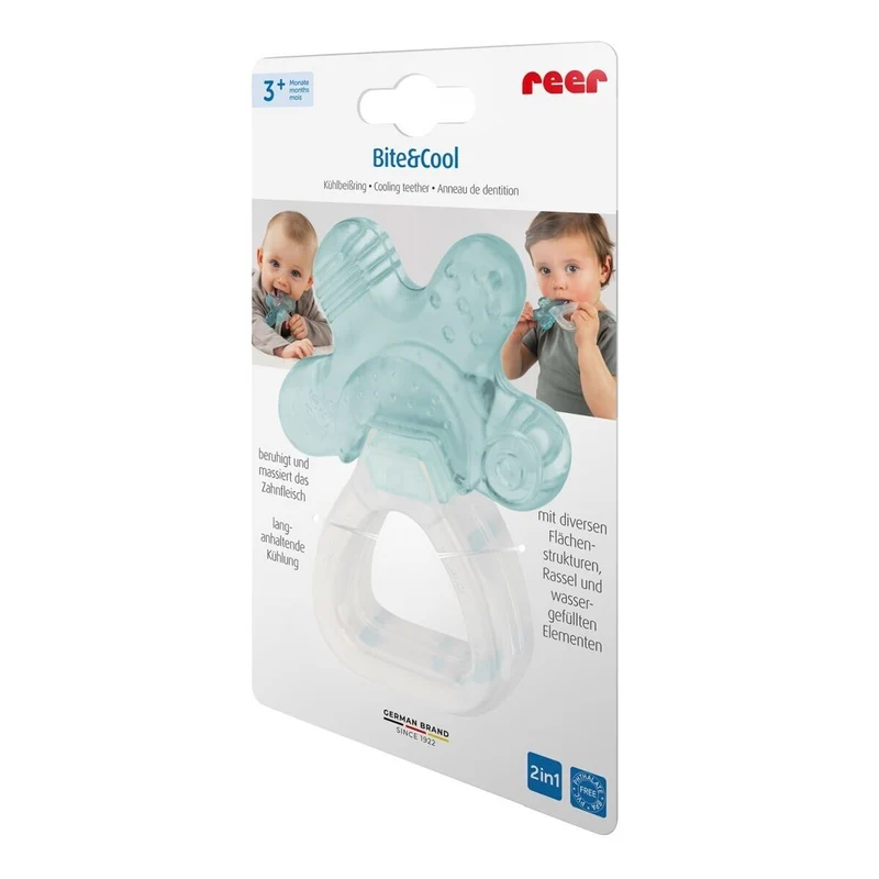 reer Bite&Cool Kühl Beißring für Babys ab 3 Monaten Aqua Türkis