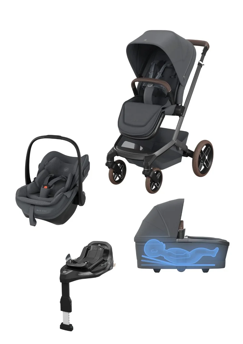 Newborn Travel Bundle 'Fame + Pebble Slide Pro' Moon Graphite