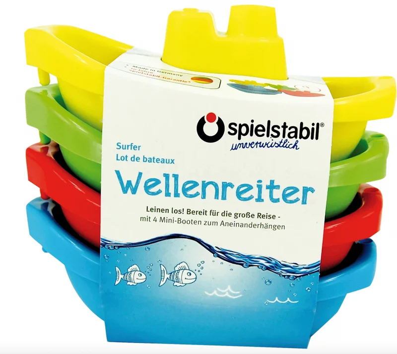 Spielstabil "Wellenreiter" Set mit 4 bunten Booten, 4tlg