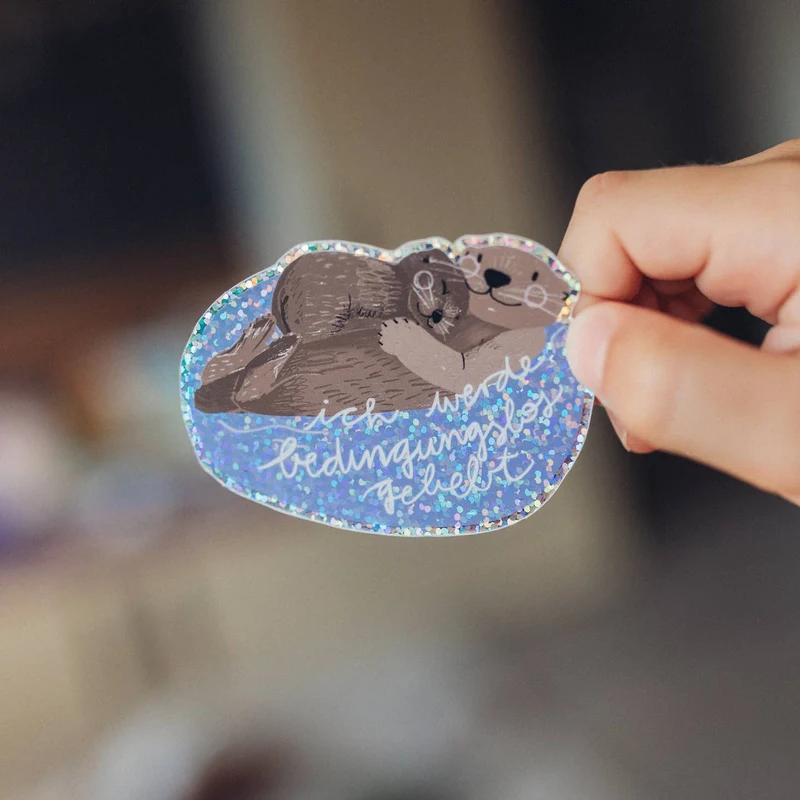 Otter-Glitzersticker "Ich werde bedingungslos geliebt" von Liesels Wicht