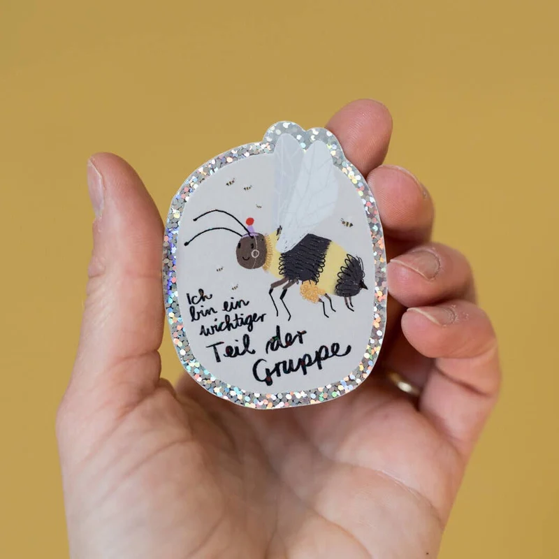 Bienen-Glitzersticker "Ich bin ein wichtiger Teil der Gruppe" von Liesels Wicht