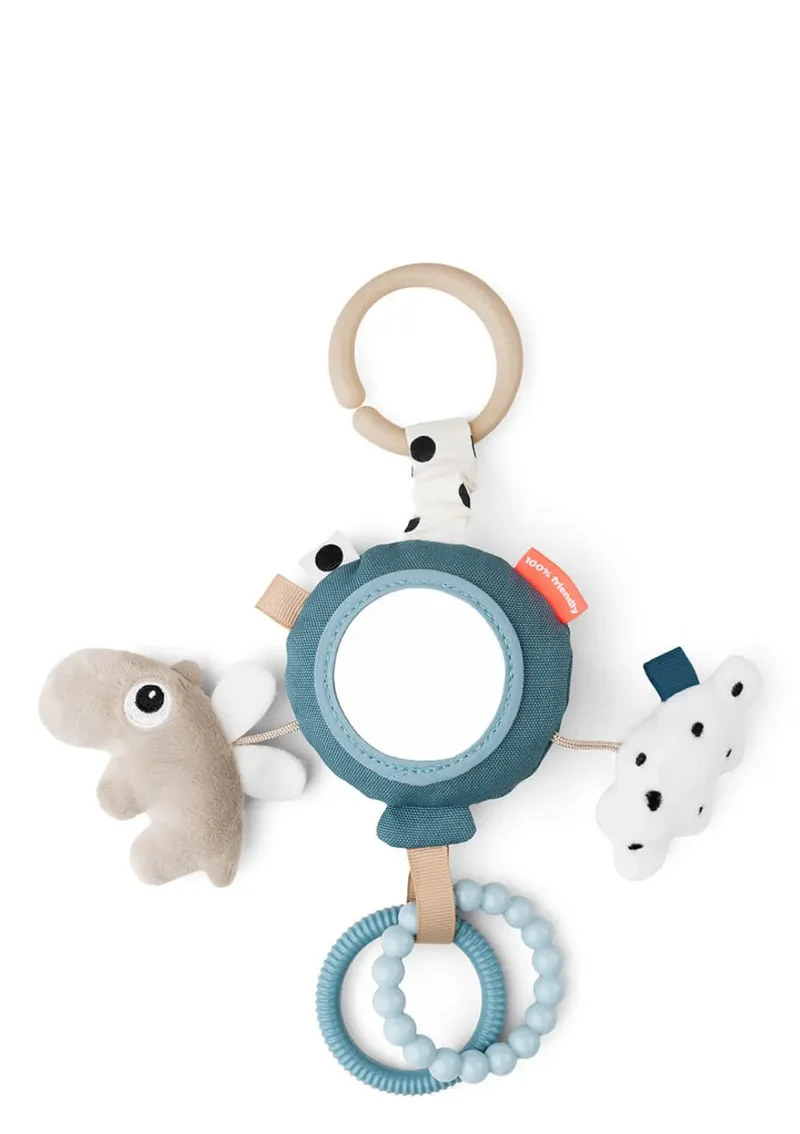 Spielzeuganhänger mit Spiegel 'Happy Clouds' blau