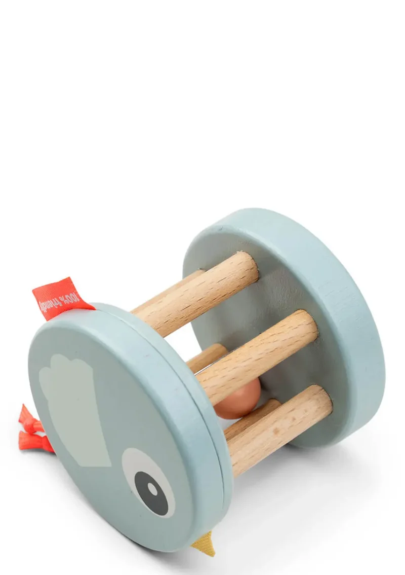 Holz Rassel 'Birdee' blau