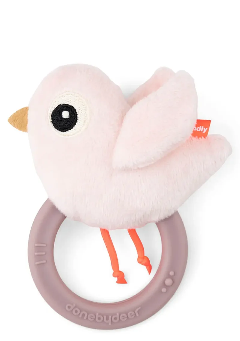 Rassel mit Beißring 'Birdee' rosa