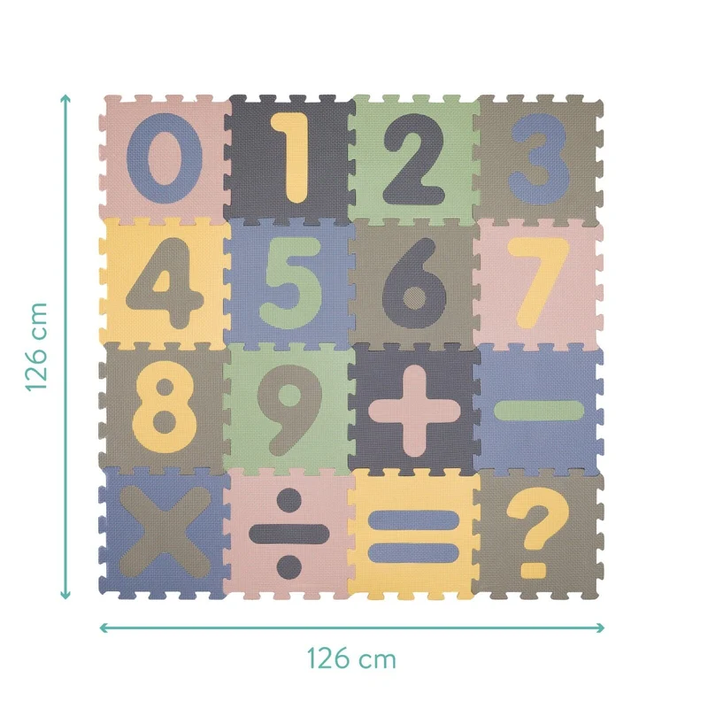 Fillikid Puzzle-Matte Zahlen 16-teilig (126 x 126 x1 cm) 0m+