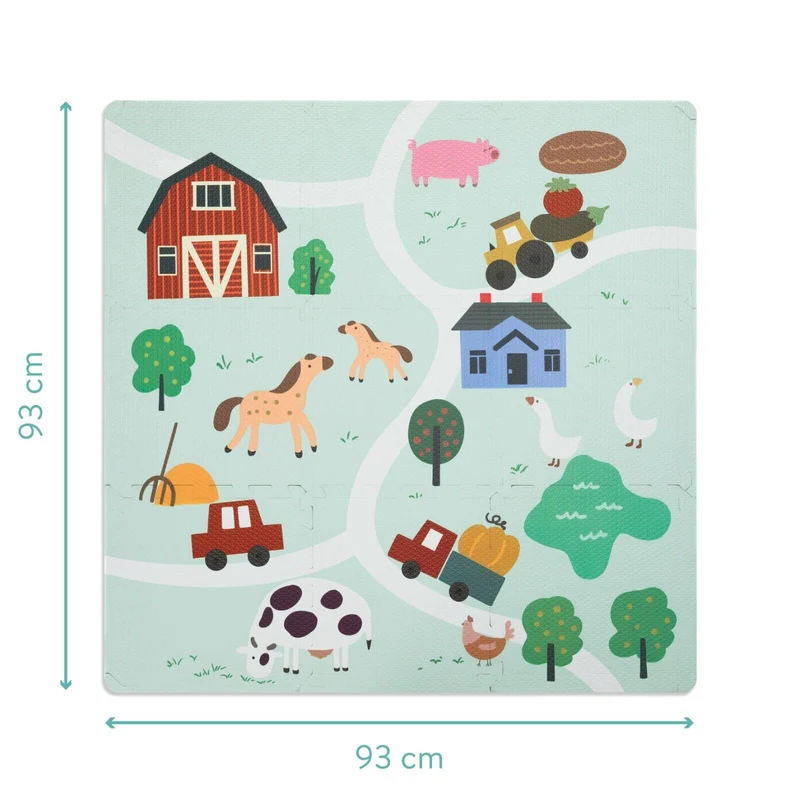 Fillikid Puzzle-Matte Bauernhof 9-teilig (93 x 93 x1 cm) 0m+