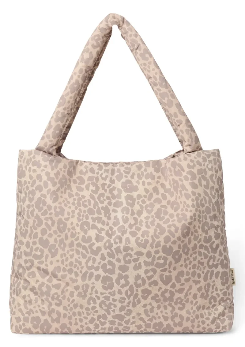 Tasche 'Puffy Mom-Bag' Beige Leopard