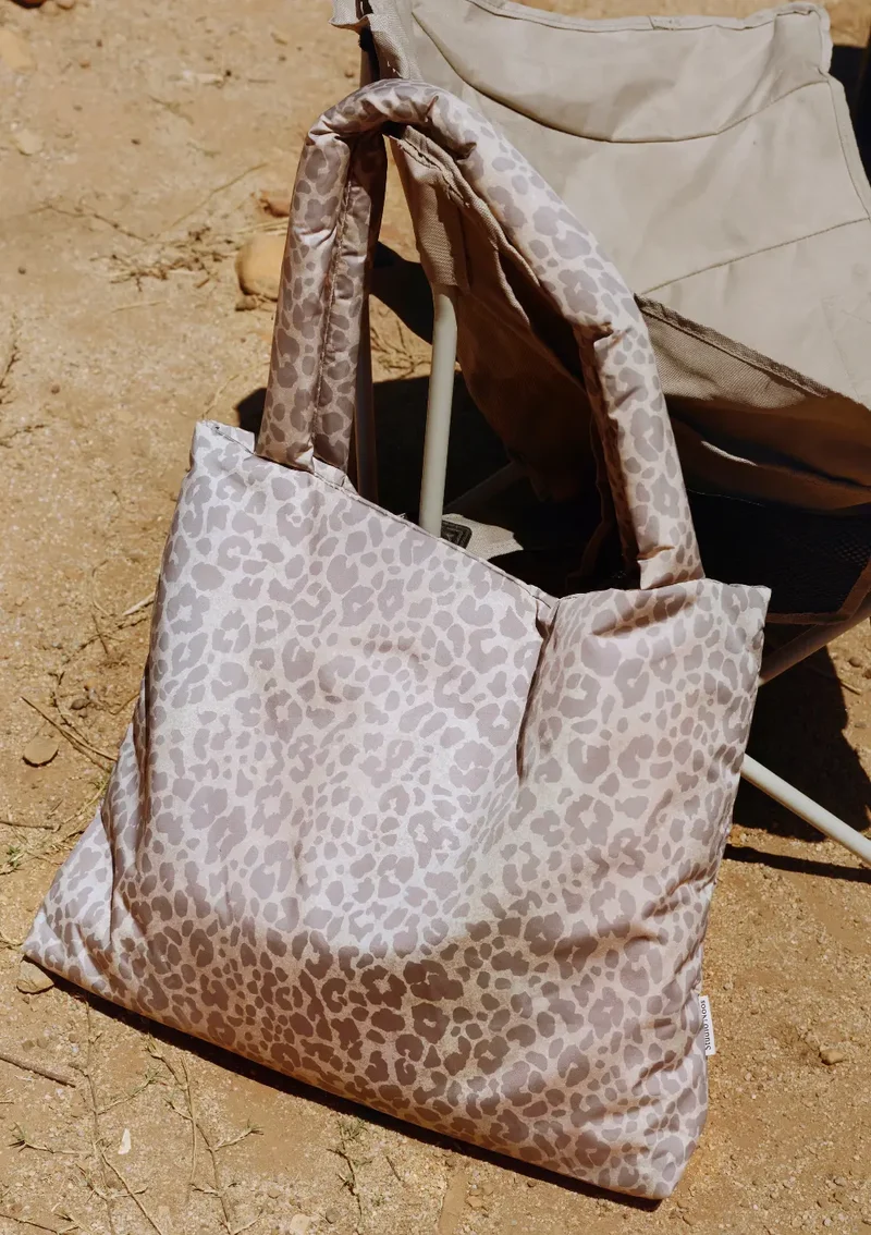 Tasche 'Puffy Mom-Bag' Beige Leopard