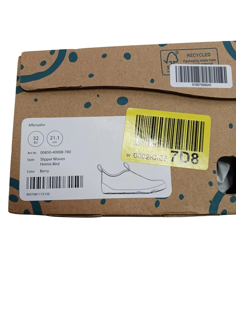 Affenzahn Slipper Woven Homie Bird 32 Schuhgröße