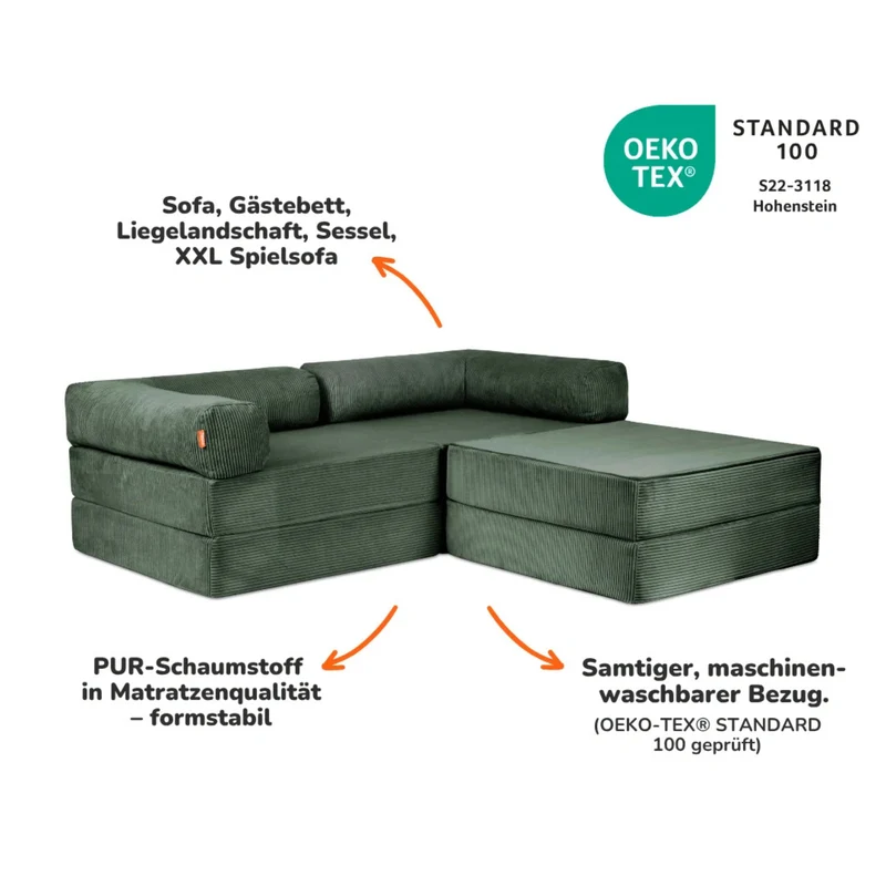 Funzy Family Ecksofa 2-Sitzer - Cord Collection