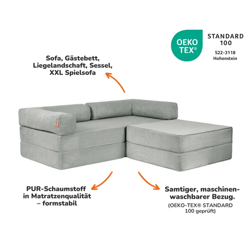 Funzy Family Ecksofa 2-Sitzer - Cord Collection