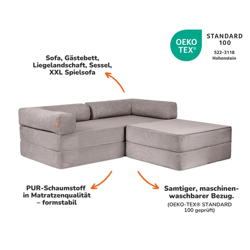 Funzy Family Ecksofa 2-Sitzer - Cord Collection