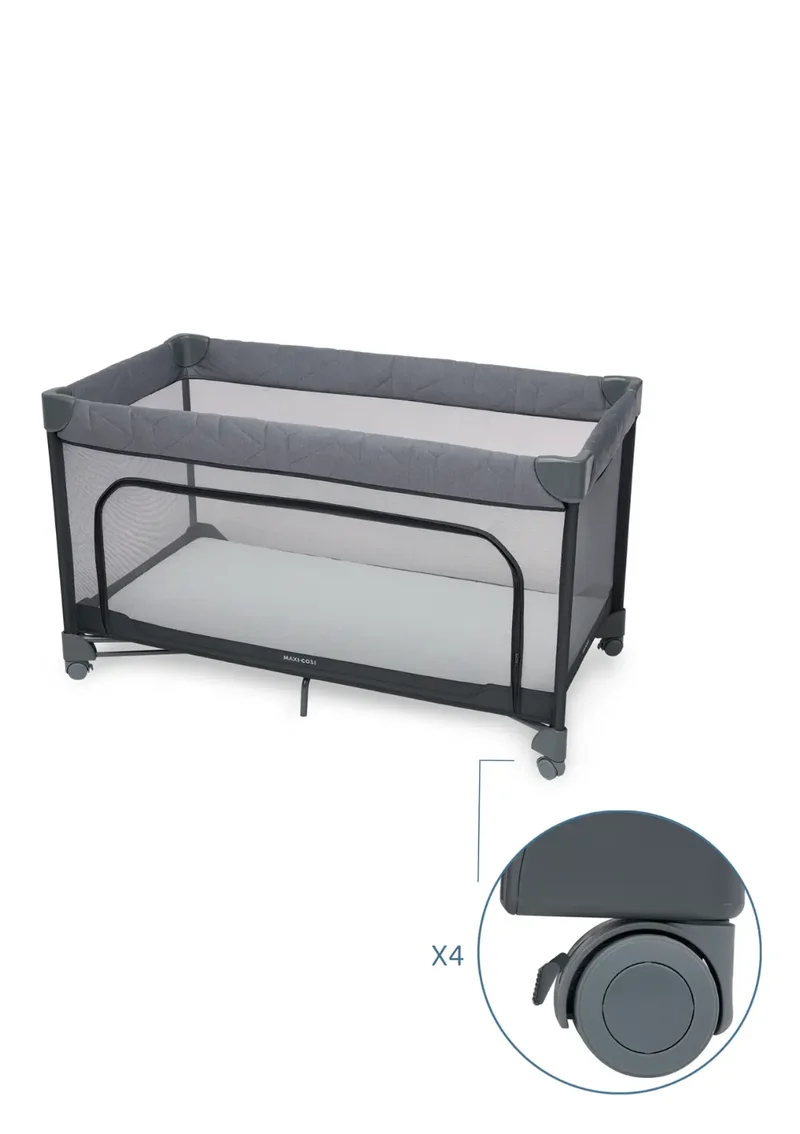Reisebett 'Merlin' Elegance Graphite 120 x 60 cm