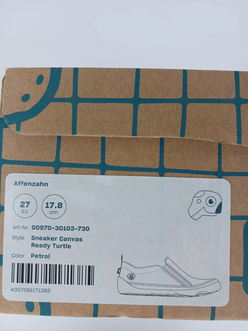 Affenzahn Barfußschuh Vegan Ready Turtle Größe 27