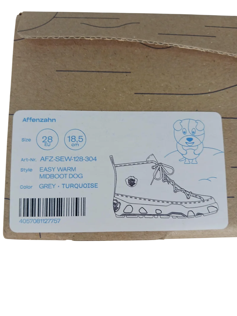 Affenzahn Easy Warm Midboot Leather Dog Größe 28