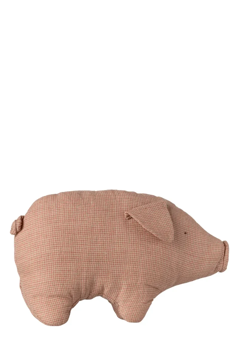 Stofftier 'Polly Pork' rosa-kariert klein