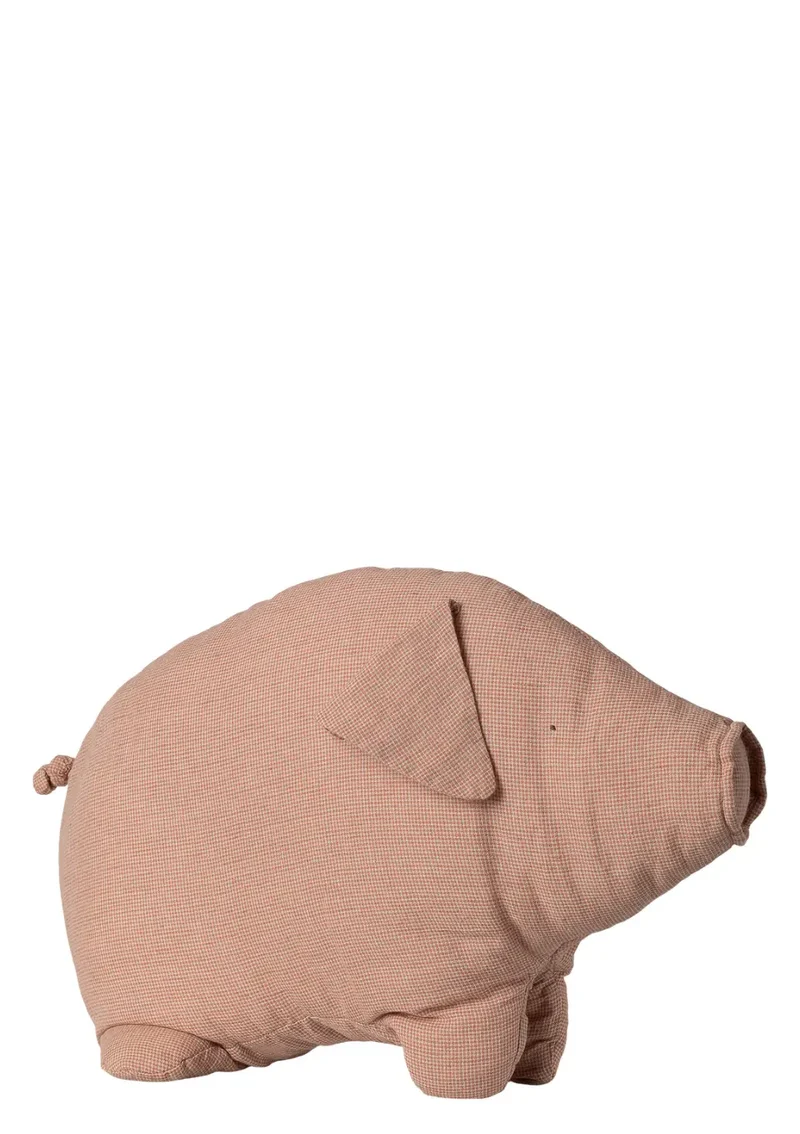 Stofftier 'Polly Pork' rosa-kariert groß