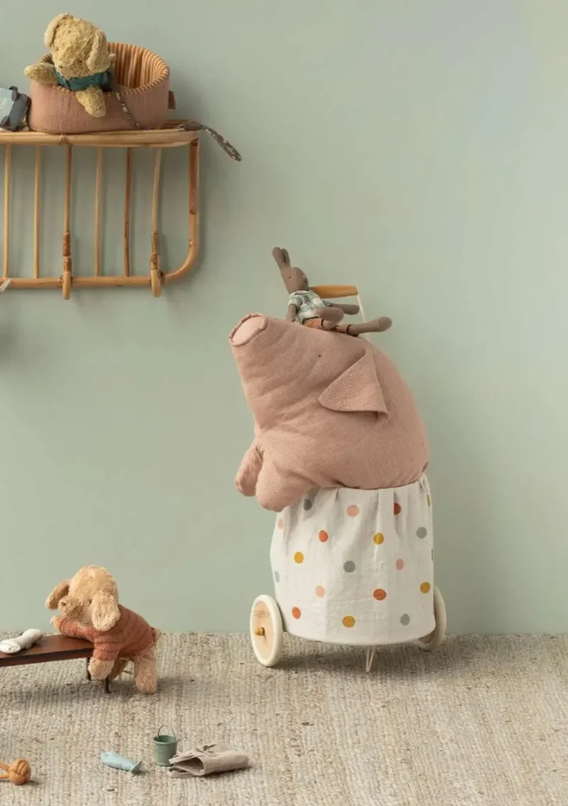 Stofftier 'Polly Pork' rosa-kariert groß