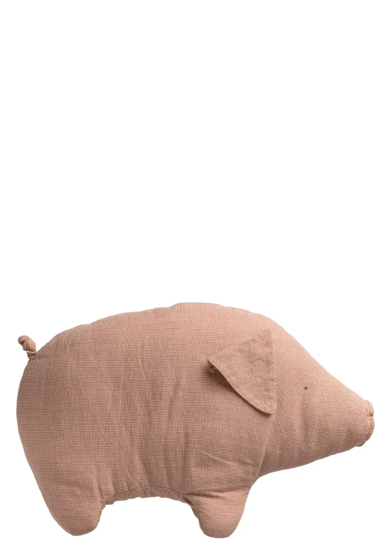 Stofftier 'Polly Pork' rosa-kariert groß