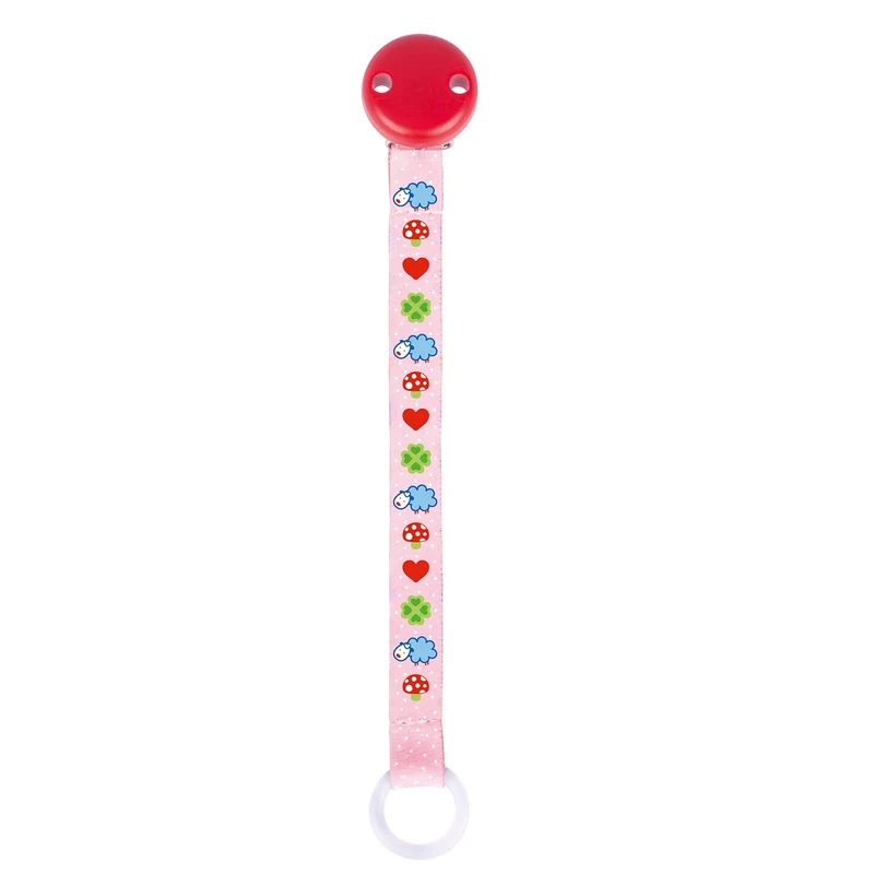Heimess Baby Textil Schnullerband mit Clip & Silikonring