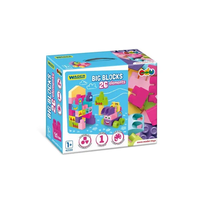 WADER Big Blocks – 26 große Bausteine für Kleinkinder| Neu, mit OVP