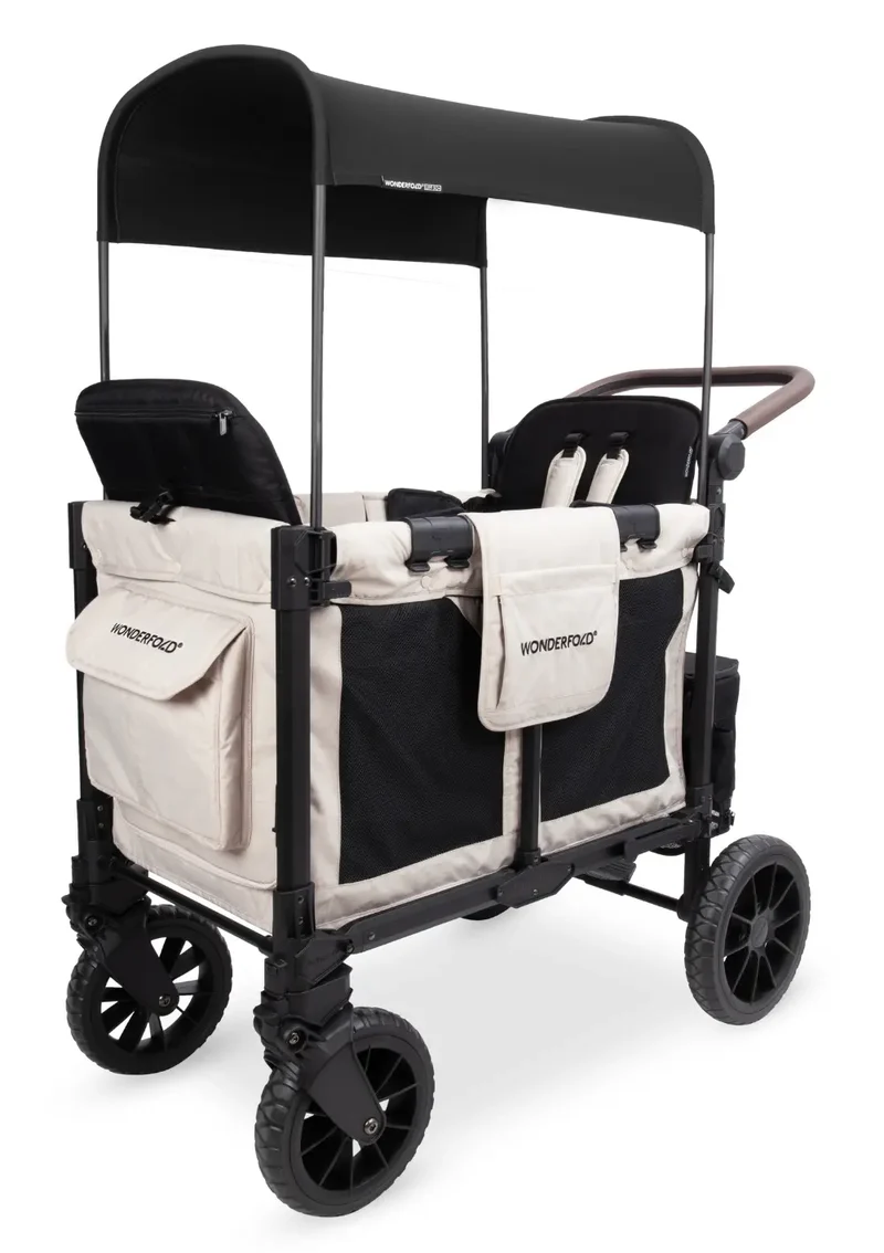 W2 Luxe Pro Kinderwagen 2-Sitzer Sandy Beige