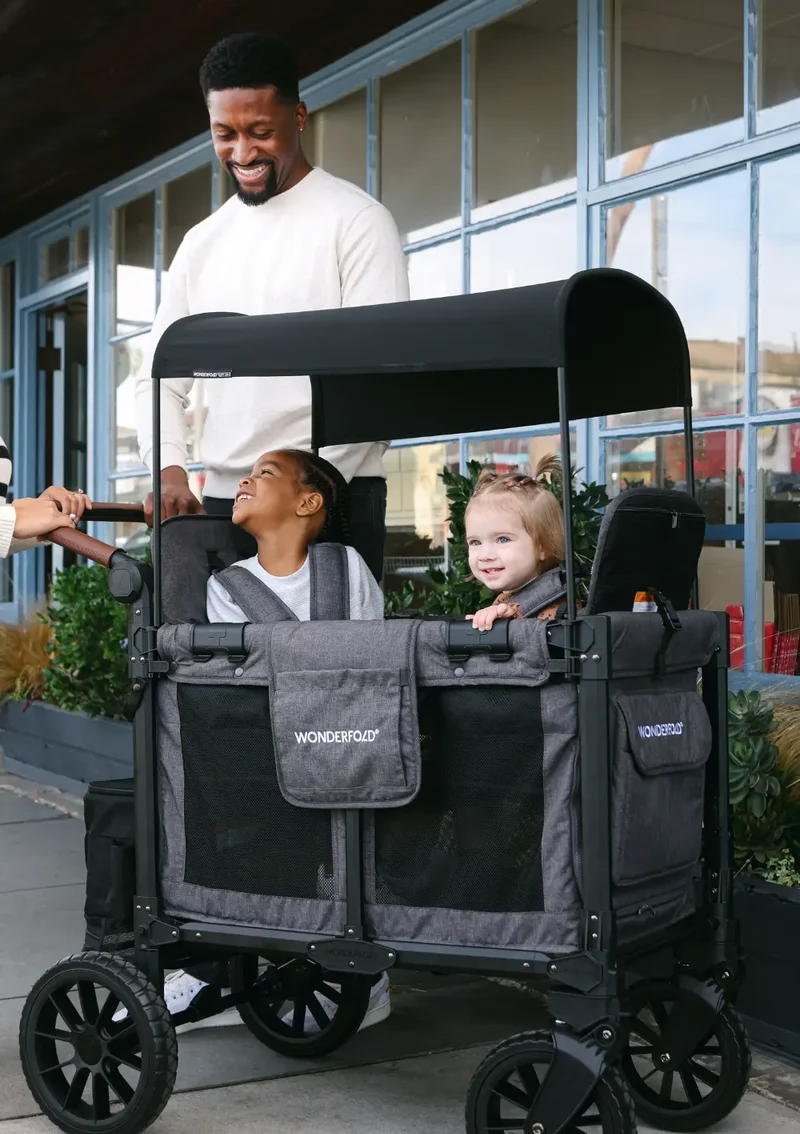 W2 Luxe Pro Kinderwagen 2-Sitzer Jet Black