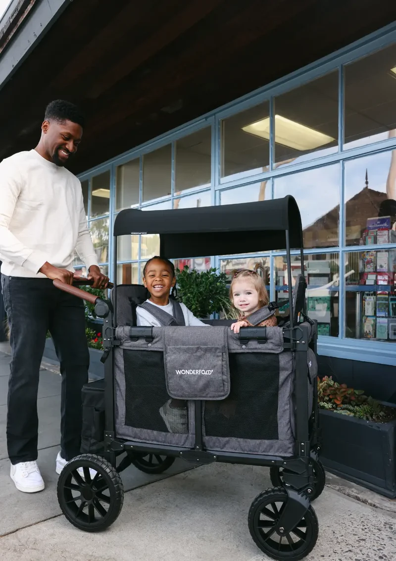W2 Luxe Pro Kinderwagen 2-Sitzer Jet Black