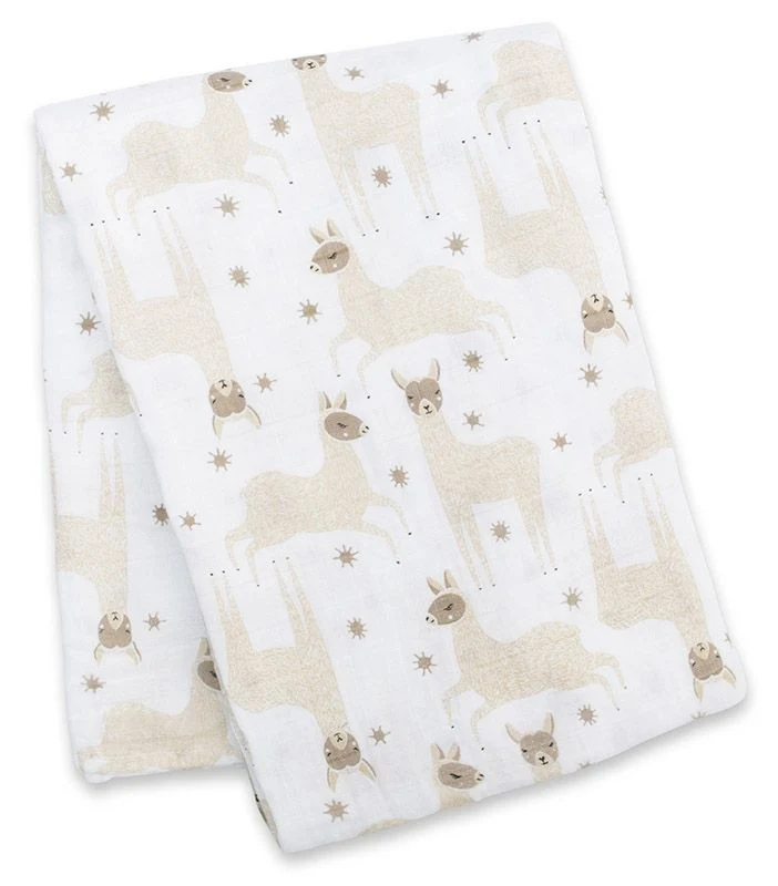 Lulujo Swaddle Mulltuch Pucktuch 120cm Lama Beige