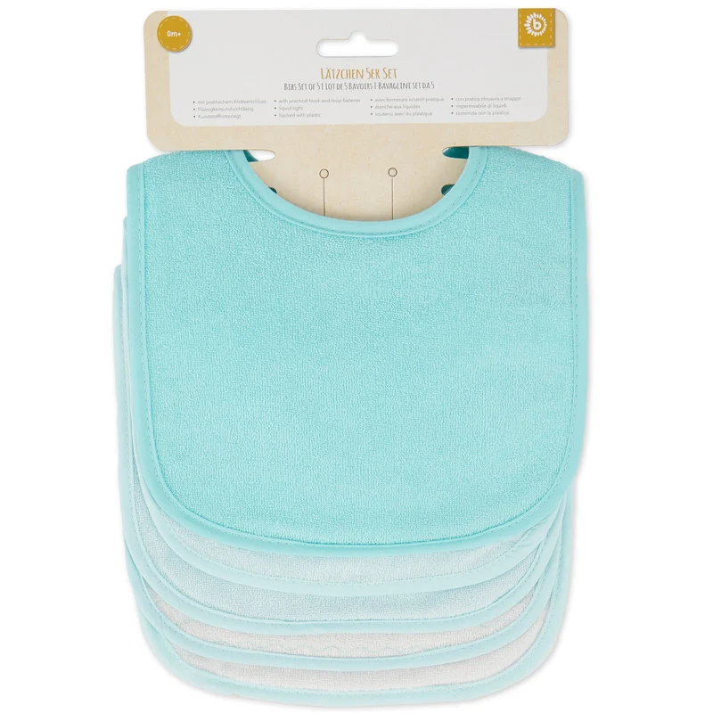 Bieco 5er Set Lätzchen teal
