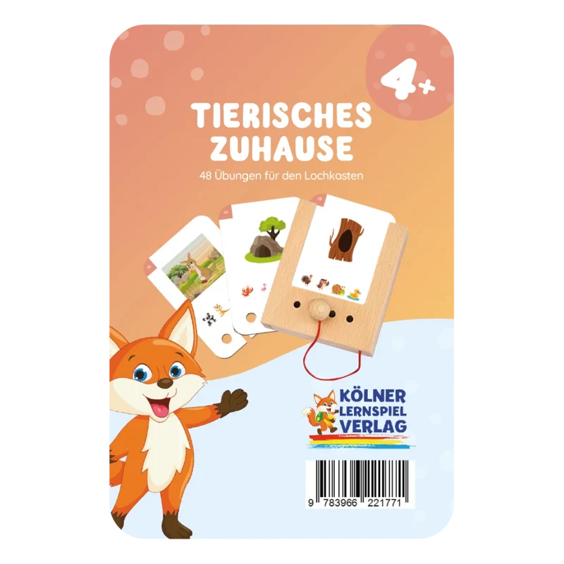 Kartensatz "Tierisches Zuhause 4+" für den Lochkasten (ab 4 Jahren)