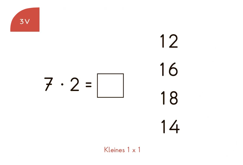 Kartensatz "Kleines 1x1" für den Lochkasten (2. Klasse)