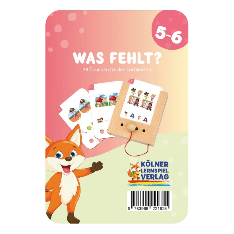 Kartensatz "Was fehlt 5-6+" für den Lochkasten (ab 5-6 Jahren)