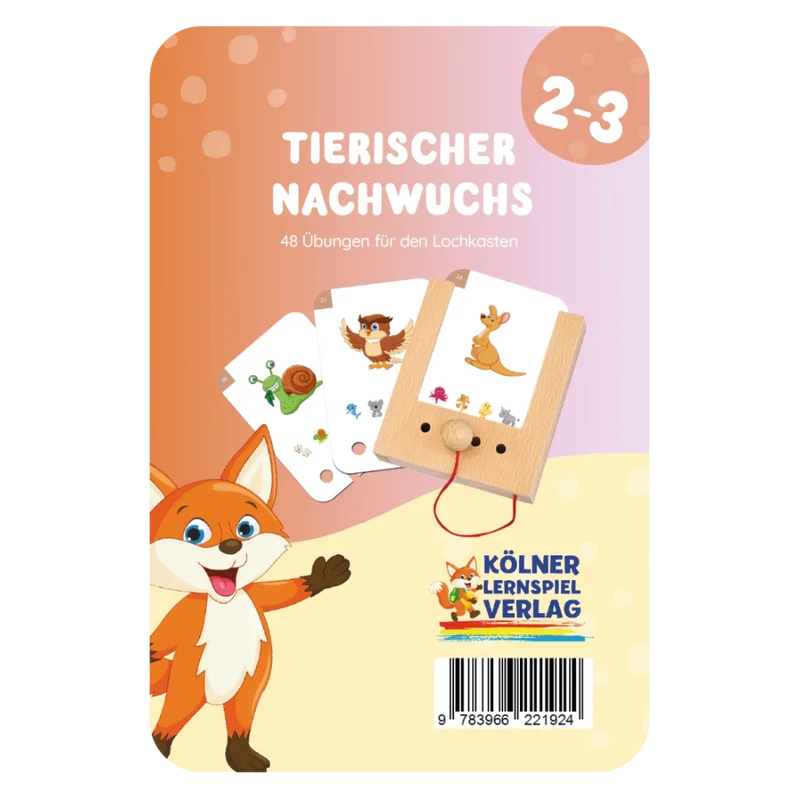 Kartensatz "Tierischer Nachwuchs" für den Lochkasten (ab 2-3 Jahren)