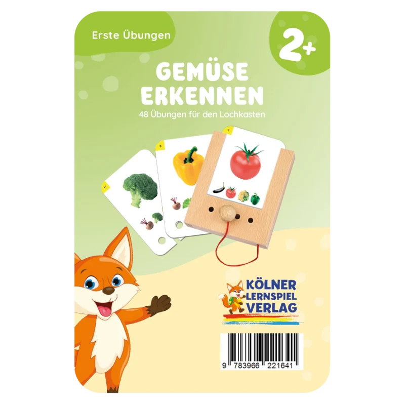 Kartensatz "Erste Übungen: Gemüse erkennen" für den Lochkasten (ab 2 Jahren)