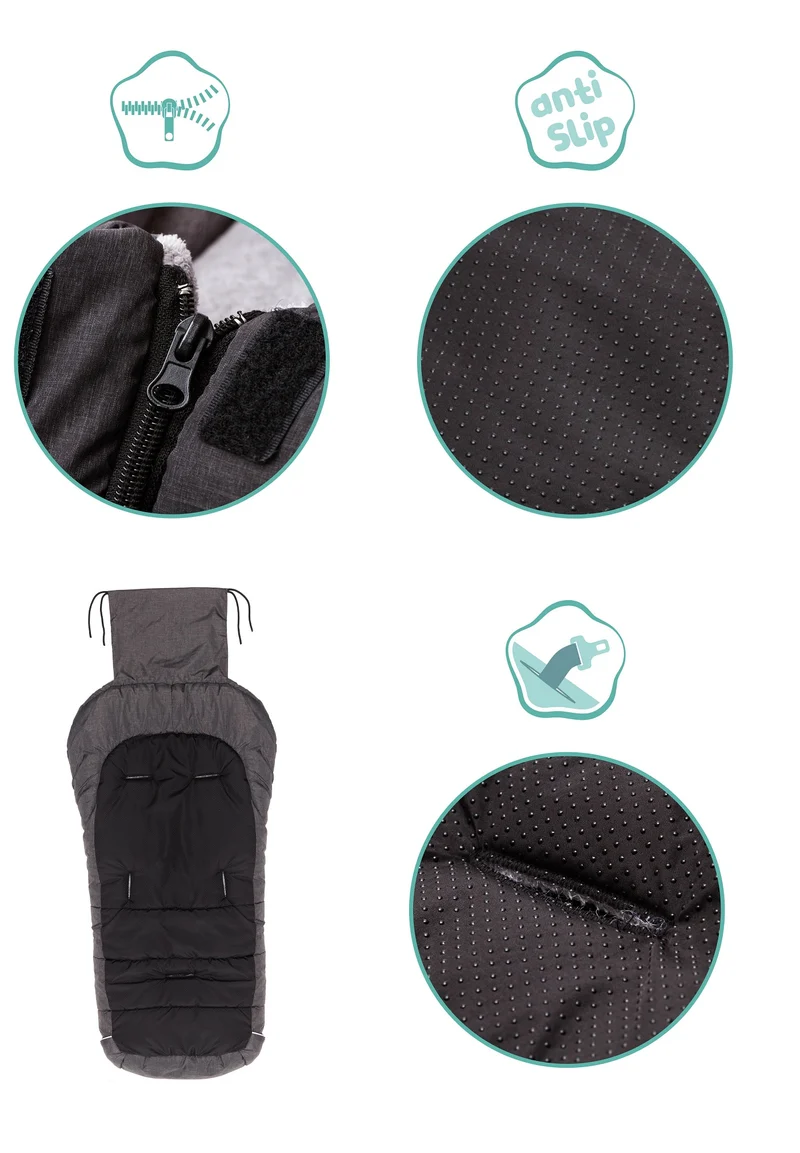 Fillikid Winter Thermo Fußsack K2 Pongee Dunkelgrau Melange