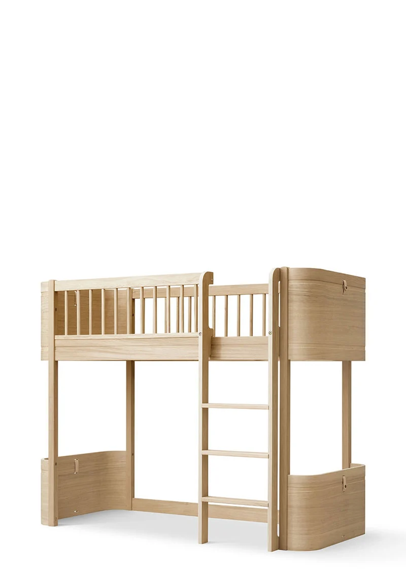 halbhohes Hochbett 'Wood Mini+' Eiche 162 x 68 cm