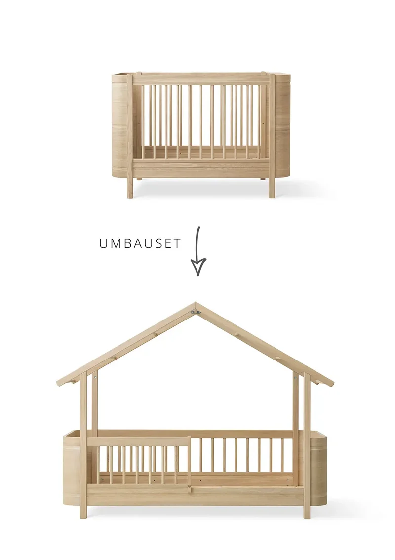 Umbauset für 'Wood Mini+' Babybett zum Hausbett Eiche