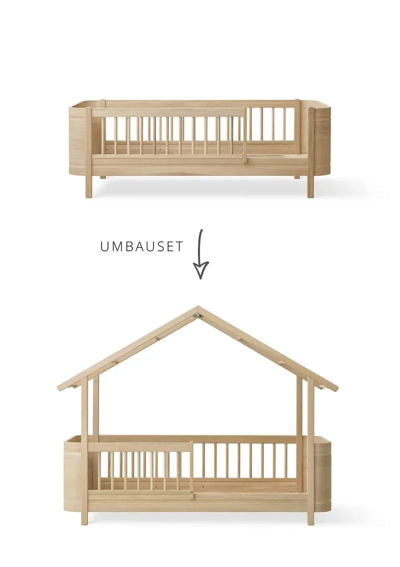 Umbauset für 'Wood Mini+' Juniorbett zum Hausbett Eiche