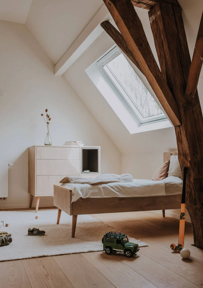 2-in-1 Bett 'Cocoon' Natural Oak 140 x 70 cm