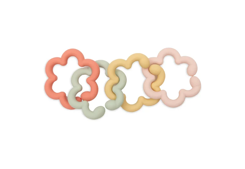 Spielringe mit Blumen-Motiv von Jollein, 4 Stück